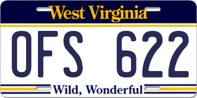 WV license plate OFS622