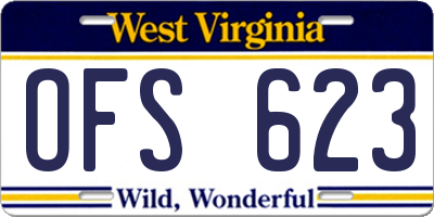 WV license plate OFS623