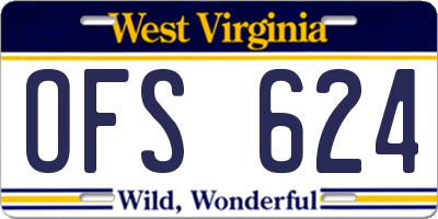 WV license plate OFS624