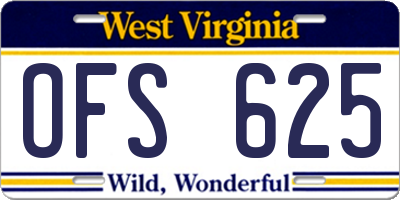 WV license plate OFS625