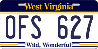 WV license plate OFS627