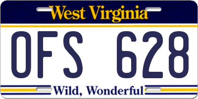 WV license plate OFS628