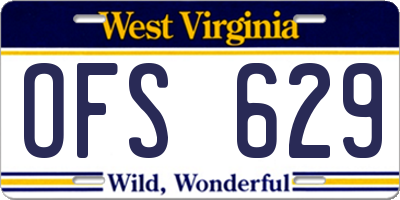 WV license plate OFS629