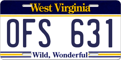 WV license plate OFS631