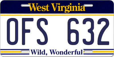 WV license plate OFS632