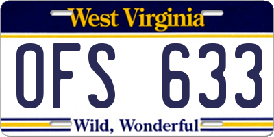 WV license plate OFS633