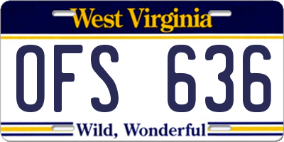 WV license plate OFS636