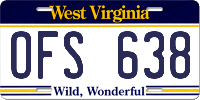 WV license plate OFS638
