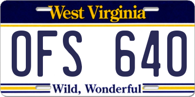 WV license plate OFS640