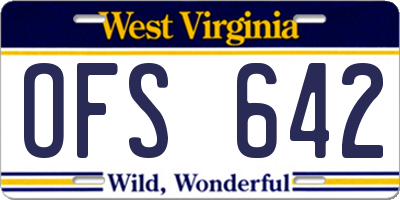 WV license plate OFS642