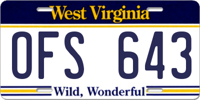 WV license plate OFS643