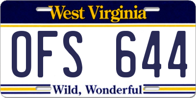 WV license plate OFS644