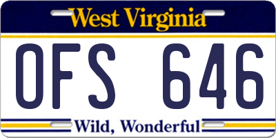 WV license plate OFS646