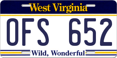 WV license plate OFS652