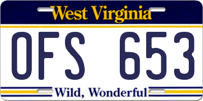 WV license plate OFS653