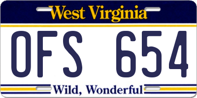 WV license plate OFS654