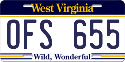 WV license plate OFS655