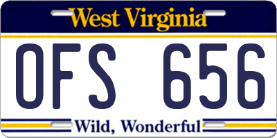 WV license plate OFS656