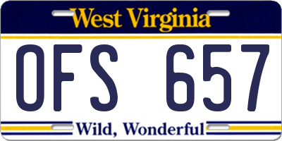 WV license plate OFS657
