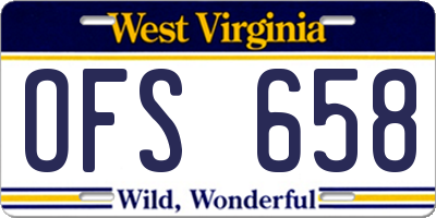 WV license plate OFS658