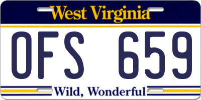 WV license plate OFS659