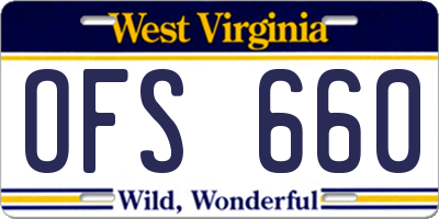 WV license plate OFS660