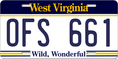 WV license plate OFS661