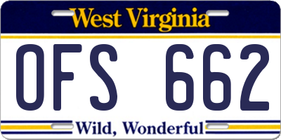 WV license plate OFS662