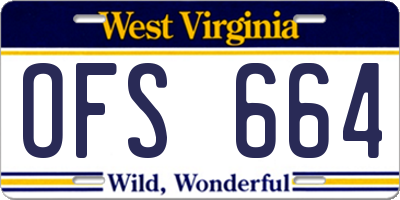 WV license plate OFS664