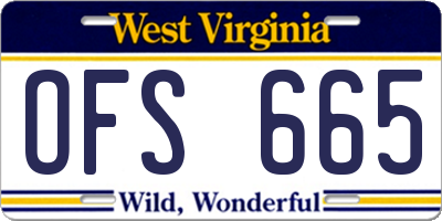 WV license plate OFS665