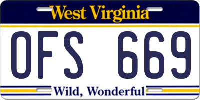WV license plate OFS669