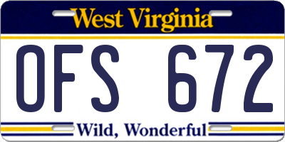 WV license plate OFS672