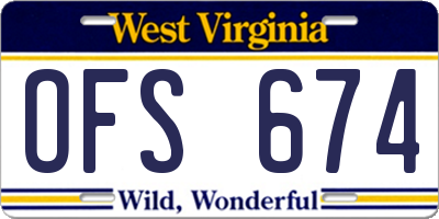 WV license plate OFS674