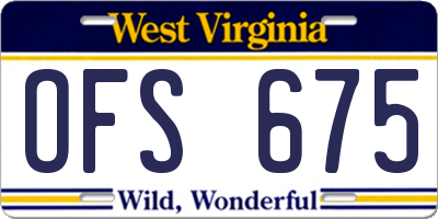 WV license plate OFS675