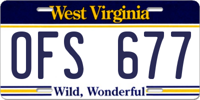 WV license plate OFS677
