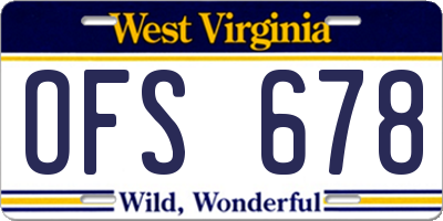 WV license plate OFS678