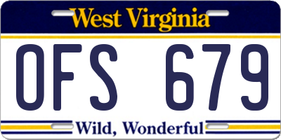WV license plate OFS679