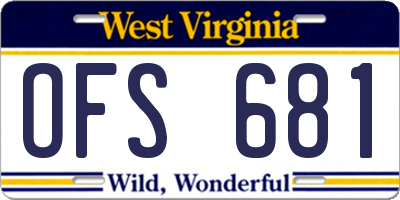 WV license plate OFS681