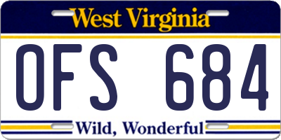 WV license plate OFS684