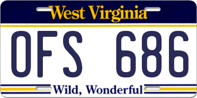 WV license plate OFS686