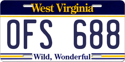 WV license plate OFS688