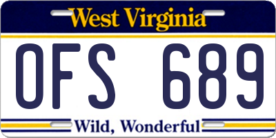 WV license plate OFS689