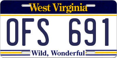 WV license plate OFS691