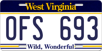 WV license plate OFS693