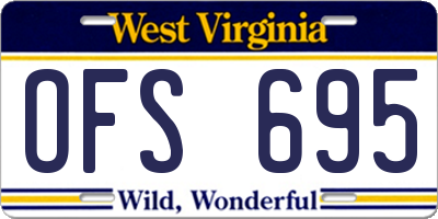 WV license plate OFS695