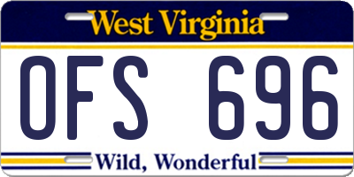 WV license plate OFS696