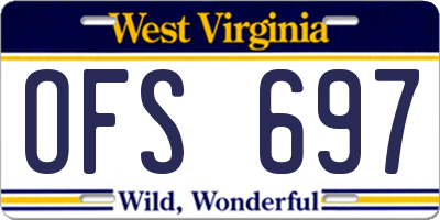 WV license plate OFS697