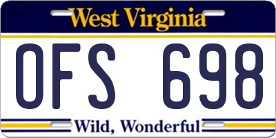 WV license plate OFS698