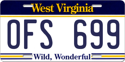 WV license plate OFS699