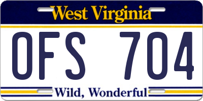 WV license plate OFS704